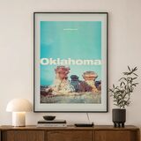 Oklahoma Vintage Travel Poster Framed Art Print