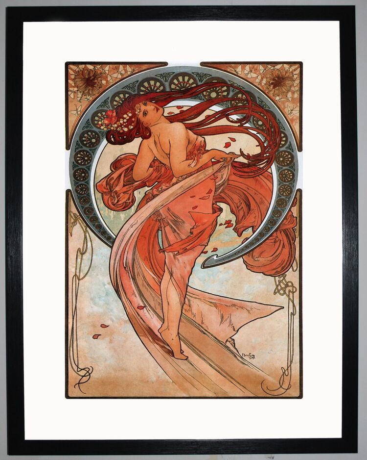 The Arts: Dance Framed Art Print by Alphonse Mucha