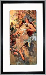 The Seasons: Autumn Framed Art Print by Alphonse Mucha