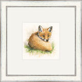 Just Shy of Sly (Fox Cub) - Foxes Framed Limited Edition Art Print by Kay Johns