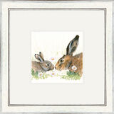 Some Bunny Loves You (Hare and Leveret) - Hares Framed Limited Edition Art Print by Kay Johns