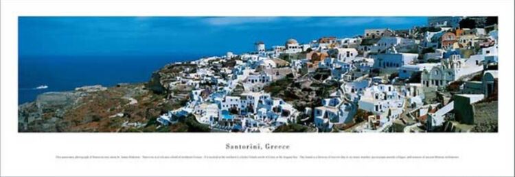 Santorini Panoramic Art Print by James Blakeway Panoramas