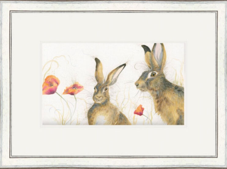Field of Dreams - Hares Framed Limited Edition Art Print by Kay Johns