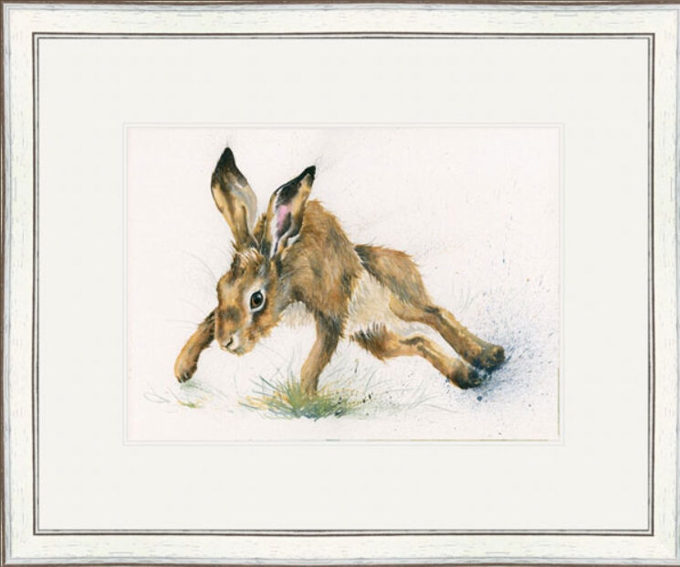 Twister- Hares Framed Limited Edition Art Print by Kay Johns