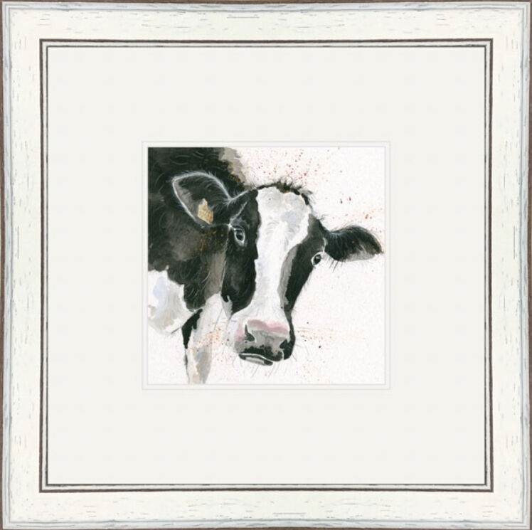 Milk Maid  - Farmyard Animals Framed Limited Edition Art Print by Kay Johns