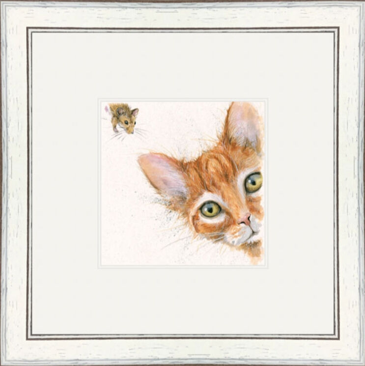 Peeping Tom - Dogs and Cats Framed Limited Edition Art Print by Kay Johns