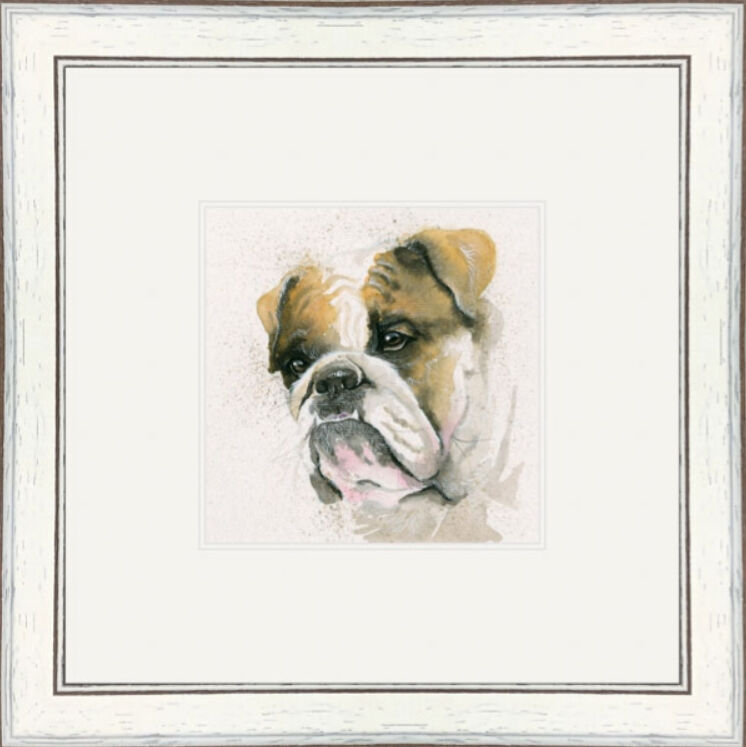 Winston (Bulldog) - Dogs and Cats Framed Limited Edition Art Print by Kay Johns