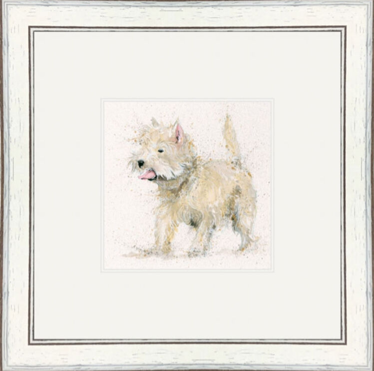 Scruff (Westie) - Dogs and Cats Framed Limited Edition Art Print by Kay Johns