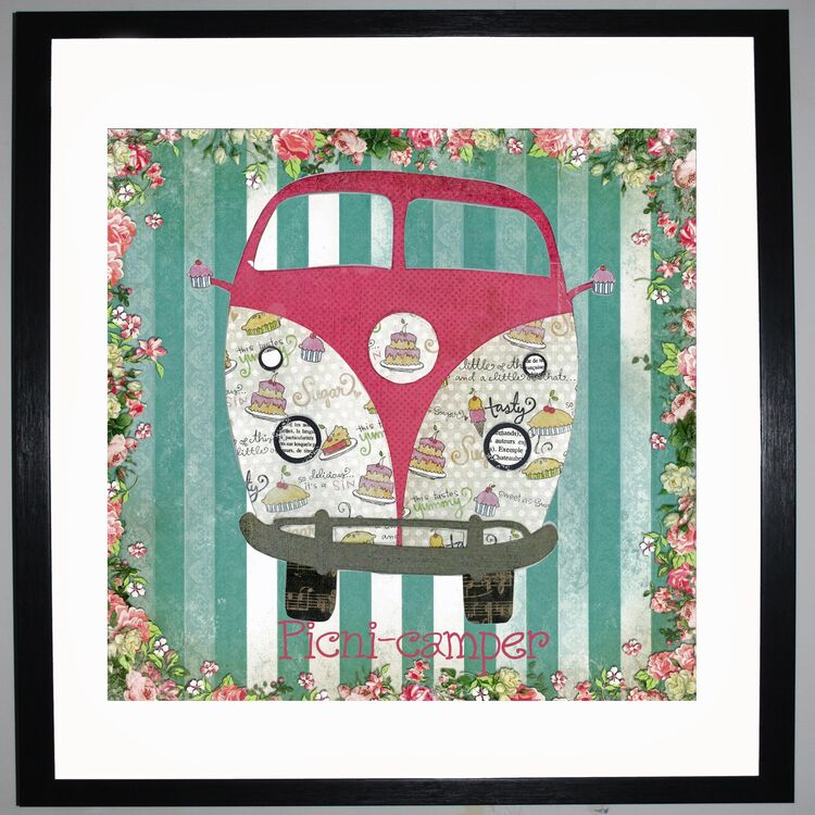 PICNI-CAMPER Framed Art Print by Clare Walton