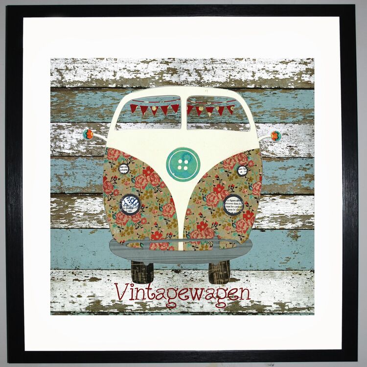 VINTAGEWAGEN Framed Art Print by Clare Walton