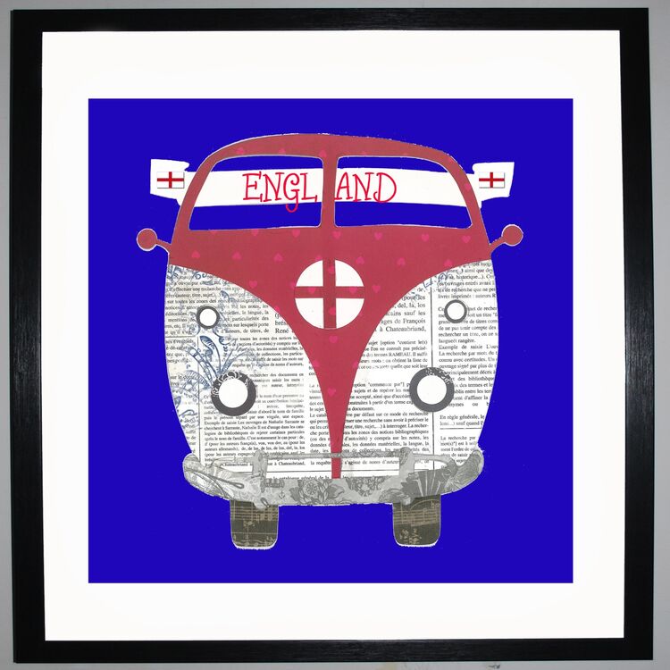 CAMPER FAN Framed Art Print by Clare Walton