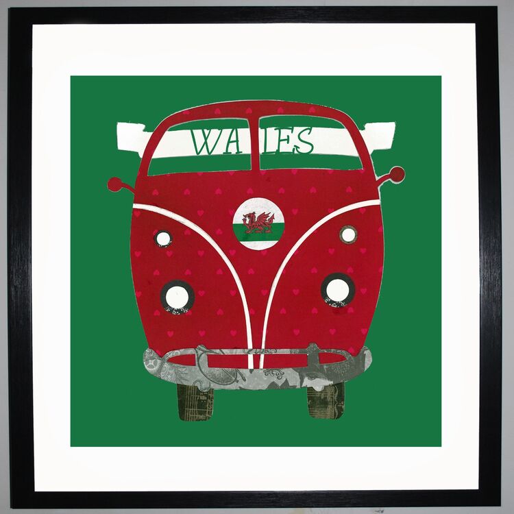 CAMPER FAN Framed Art Print by Clare Walton