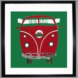 CAMPER FAN Framed Art Print by Clare Walton