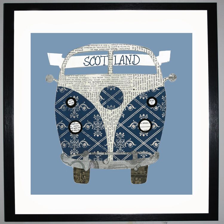 CAMPER FAN Framed Art Print by Clare Walton