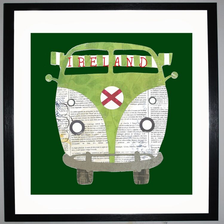 CAMPER FAN Framed Art Print by Clare Walton