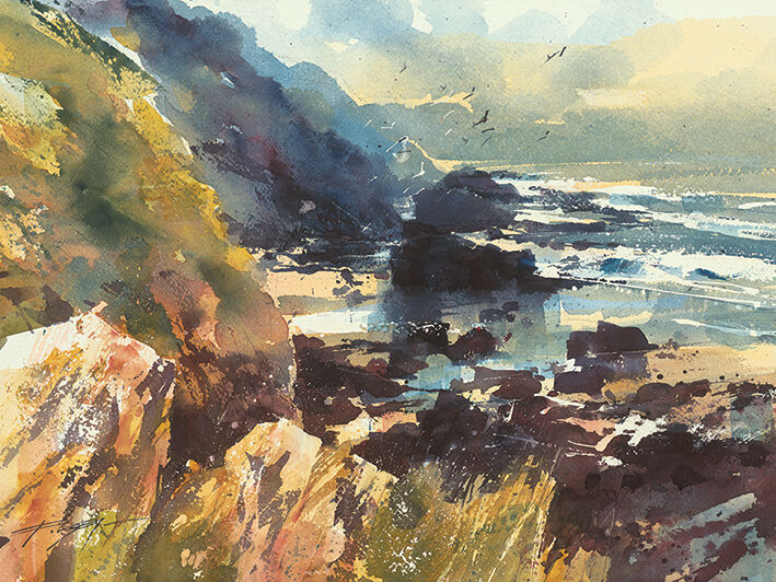 Tidal Beach Canvas Art Print by Chris Forsey