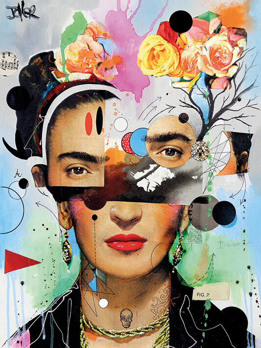 Kahlo Anaylitica Canvas Art Print by Loui Jover