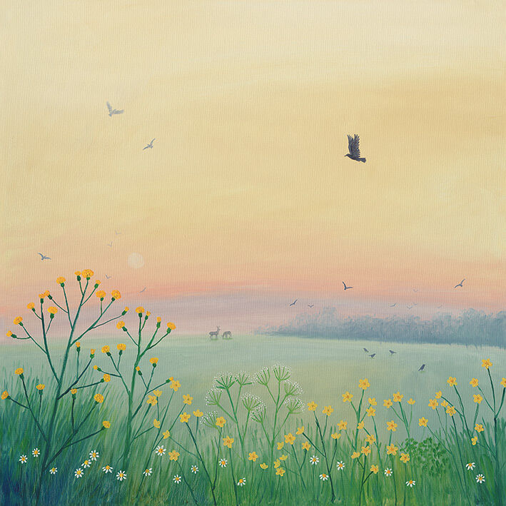 Morning Haze Canvas Art Print by Jo Grundy