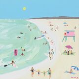 Hazy Beach Days Canvas Art Print by Mary Donald