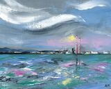 Poolbeg Chimneys Canvas Art Print by Alison McIlkenny