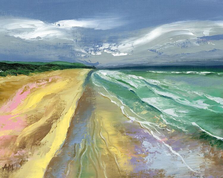 Portstewart Strand II Canvas Art Print by Alison McIlkenny