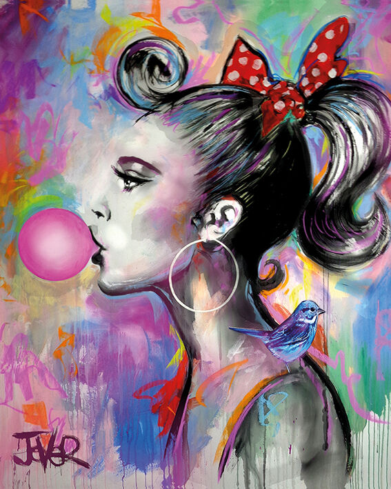 Bubble Girl I Canvas Art Print by Loui Jover