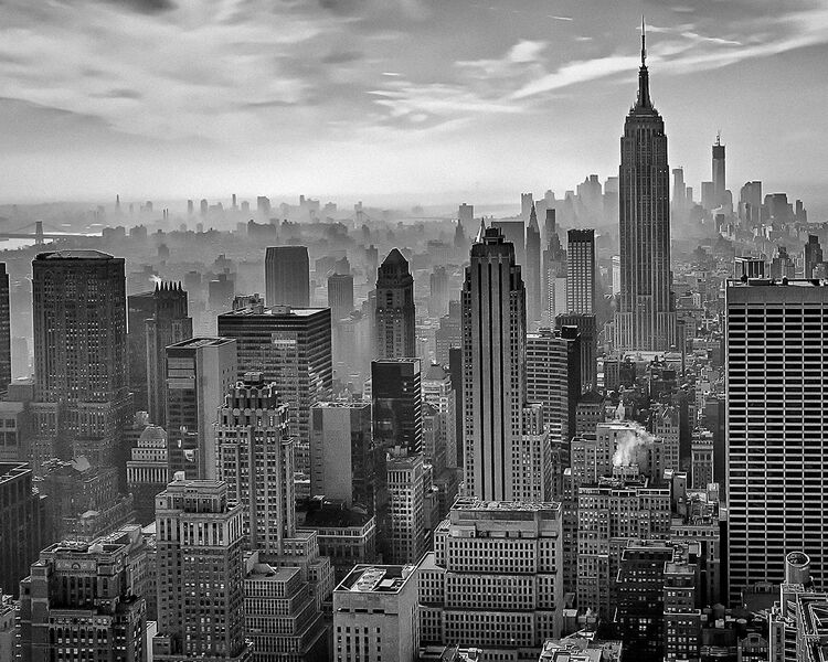 Hazy Gotham Canvas Art Print by Stefan Schilbe