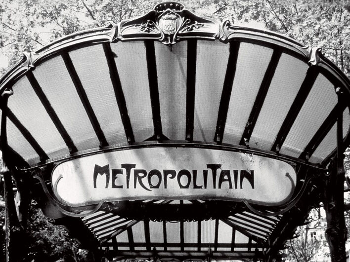 Metro Entrance, Paris Canvas Art Print by Heiko Lanio