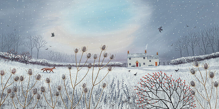 First Snow Canvas Art Print by Jo Grundy