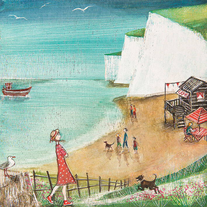 Cliff Top Ramble Canvas Art Print by Joe Ramm