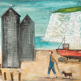 Gull Wharf Canvas Art Print by Joe Ramm