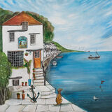Dog and Anchor Canvas Art Print by Joe Ramm