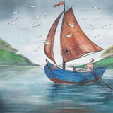 Sea Dog Canvas Art Print by Joe Ramm