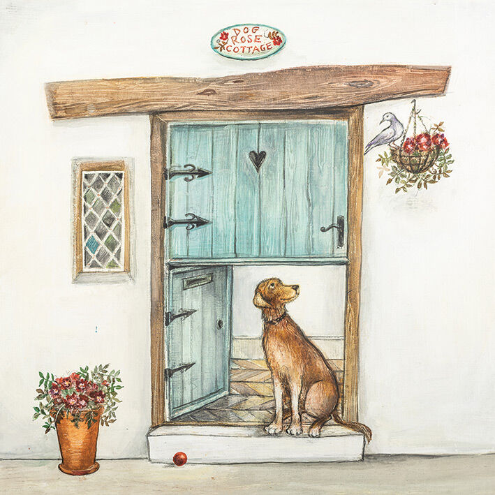 Dog Rose Cottage Canvas Art Print by Joe Ramm