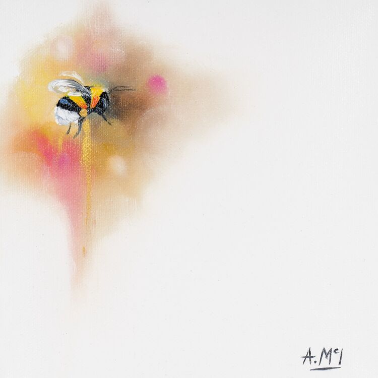 Bumblebee Pink Canvas Art Print by Alison McIlkenny