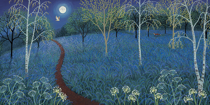 Blue Moon Canvas Art Print by Jo Grundy