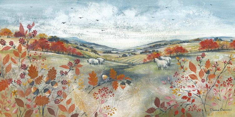 Autumn Walk Canvas Art Print by Diane Demirci