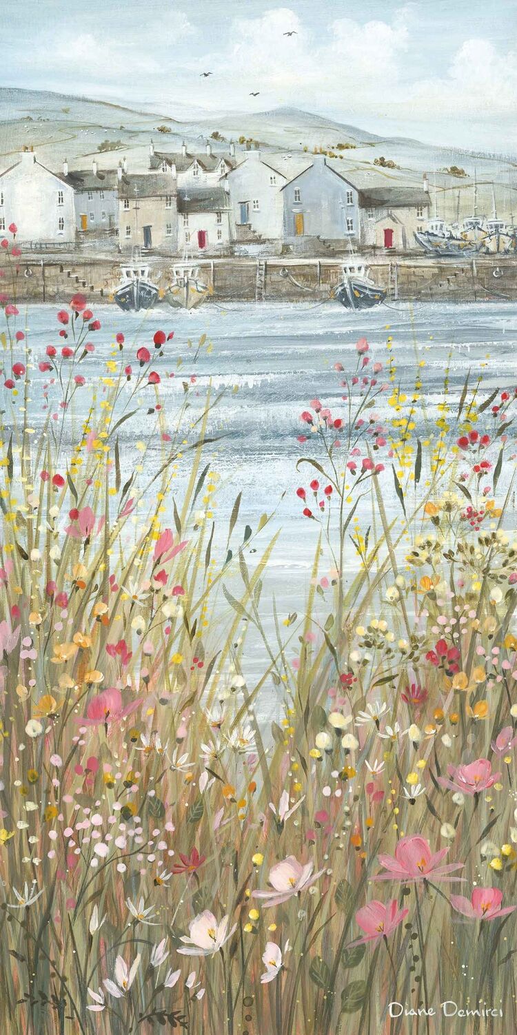 Boats & Blooms II Canvas Art Print by Diane Demirci