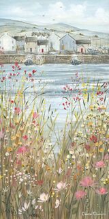 Boats & Blooms II Canvas Art Print by Diane Demirci