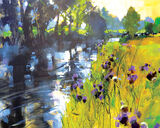 Sun and Meadow Thistles Canvas Art Print by Chris Forsey