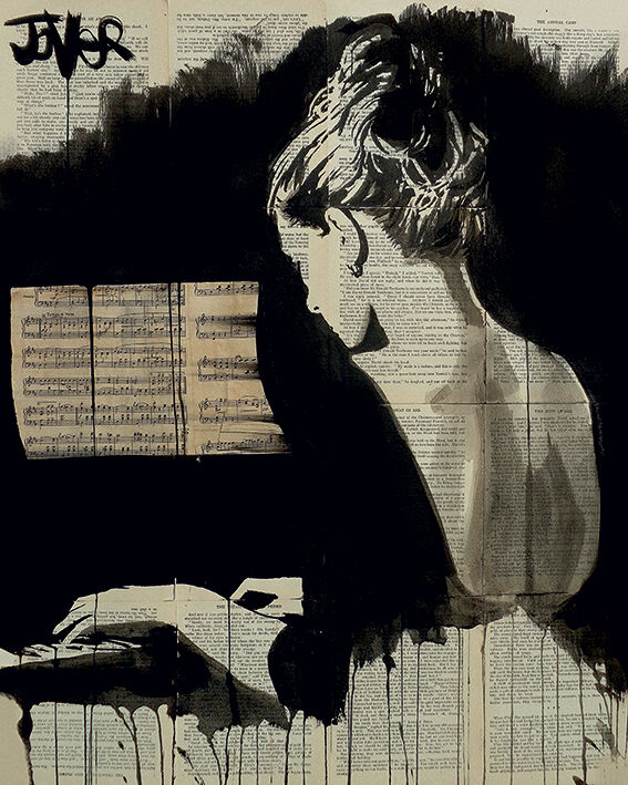 Her Sonata Canvas Art Print by Loui Jover