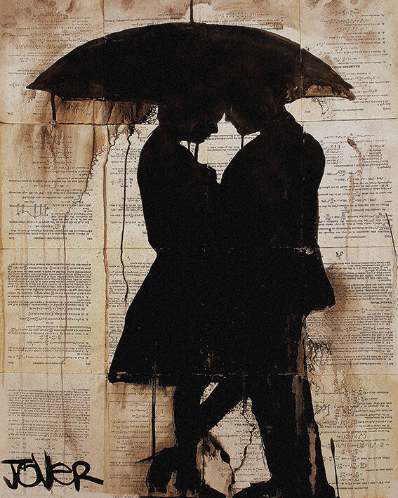 Rain Lovers Canvas Art Print by Loui Jover