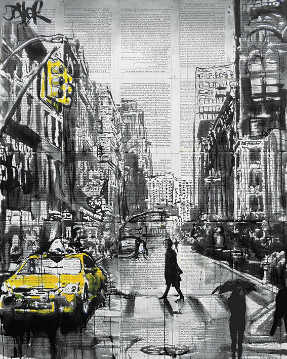 Brooklyn Cab Canvas Art Print by Loui Jover
