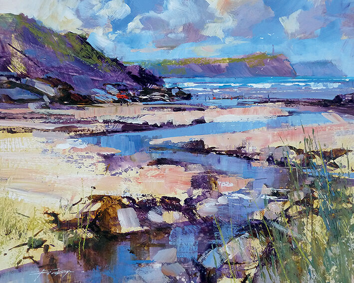 May Sunshine, Polzeath Canvas Art Print by Chris Forsey