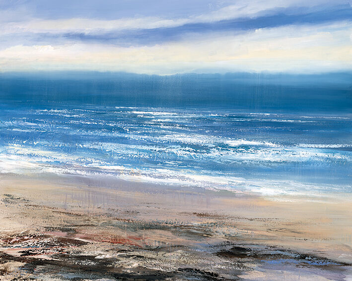 Into the Blue Blue Sea Canvas Art Print by Joanne Last