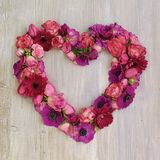 Pink Floral Heart Canvas Art Print by Howard Shooter