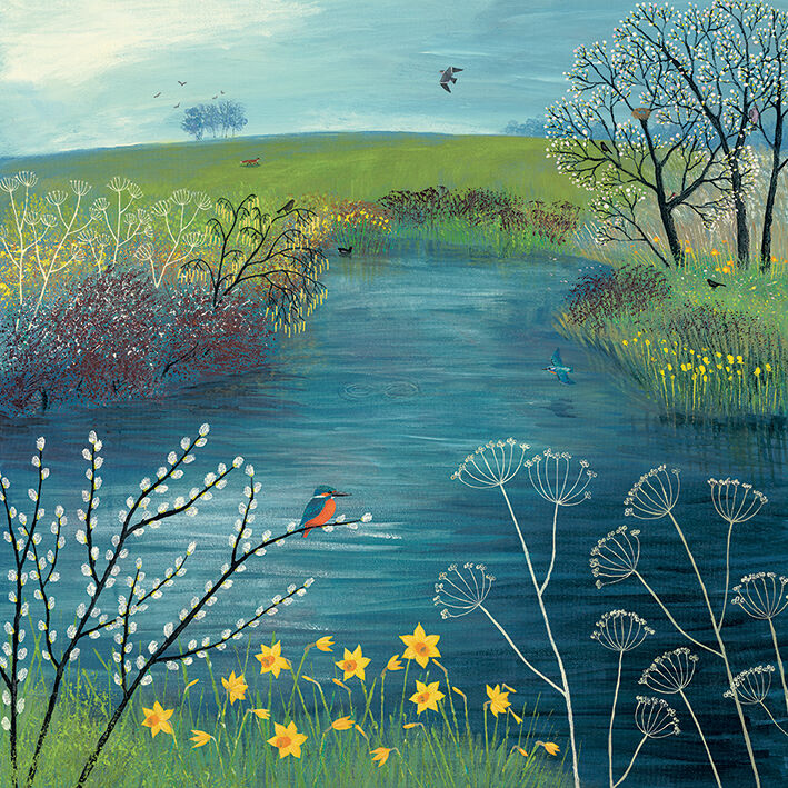 Spring at Kingfisher Pool Canvas Art Print by Jo Grundy