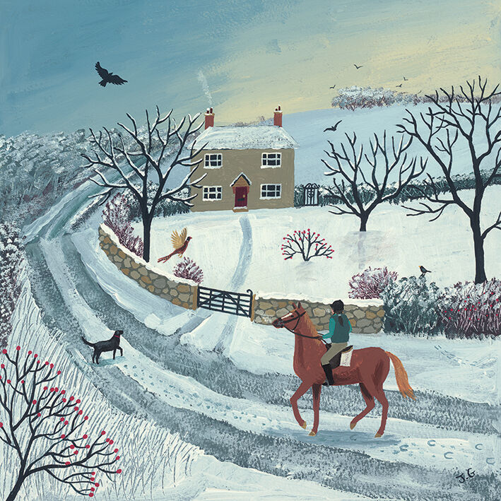 Winter Ride Canvas Art Print by Jo Grundy