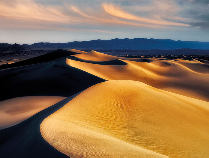 Death Valley First Light Canvas Art Print by Dennis Frates