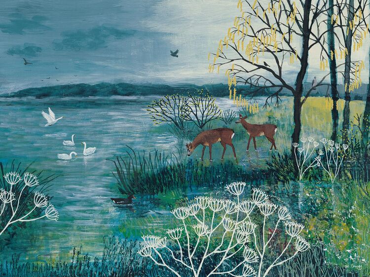 The Enchanted Lake Canvas Art Print by Jo Grundy